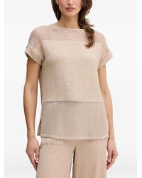 Joseph Ribkoff - Mesh-Panelled Crinkle-Effect Top - Lyst