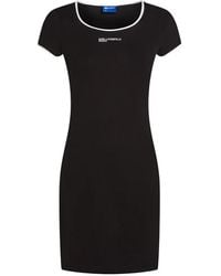 KARL LAGERFELD - Contrast-Trim Mini Dress - Lyst