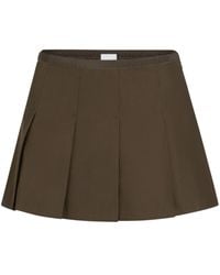 Patou - Pleated Gabardine Mini Skirt - Lyst