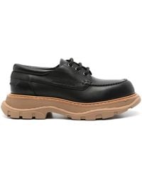McQueen - Logo-Debossed Derby Shoes - Lyst
