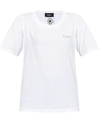 DSquared² - Rhinestone-logo Cotton T-shirt - Lyst
