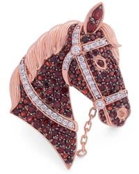 Ashna Mehta - Garnet And Diamond Horse Bag Charm - Lyst