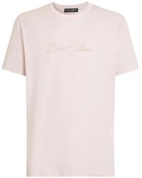 Dolce & Gabbana - Cotton T-Shirt With Dg Embroidery - Lyst