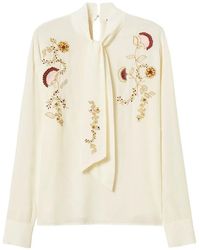 Twinset - Blouse En Crêpe De Chine Avec Broderie - Lyst