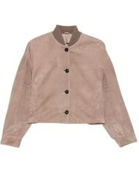 Brunello Cucinelli - Couture Suede Outerwear Jacket With Monili - Lyst