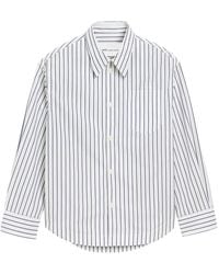 Ami Paris - Ami De Coeur Gestreept Shirt Met Borstzak - Lyst