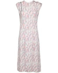 Ferragamo - Abstract-Print Midi Dress - Lyst
