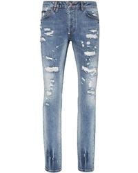 Philipp Plein - Paint-splatter Straight-leg Jeans - Lyst