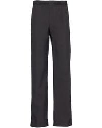 Prada - Logo-Embroidered Silk Trousers - Lyst