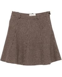 GANT - Houndstooth-Pattern Mini Skirt - Lyst