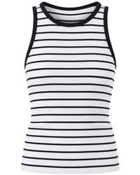 Patrick Assaraf - Striped Ribbed Tank Top - Lyst