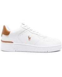 Polo Ralph Lauren - Polo Pony Embroidered Leather Sneakers - Lyst