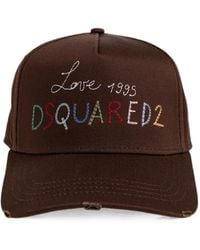 DSquared² - Logo-Embroidered Distressed Baseball Cap - Lyst