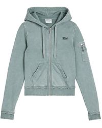 Juicy Couture - Washed-Effect Zip-Up Hoodie - Lyst