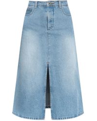 A.P.C. - Falda Vaquera Con Abertura Frontal - Lyst