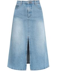 A.P.C. - Jeansrock mit Schlitz - Lyst
