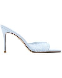 Femme LA - Bella Lace Heeled Slipper Sandals - Lyst