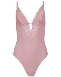 Fleur du Mal - Charlotte 3-Way Lace V-Neck Bodysuit - Lyst