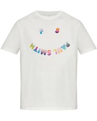 Paul Smith - Happy Gradient Cotton T-Shirt - Lyst