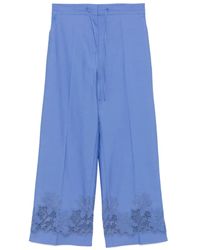 P.A.R.O.S.H. - Floral-Embroidery Trousers - Lyst