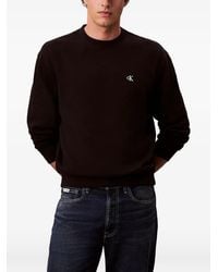 Calvin Klein - Logo-Embroidery Crew-Neck Sweatshirt - Lyst