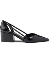 Prada - 55Mm Debossed-Logo Pumps - Lyst
