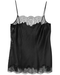 Carine Gilson - Lace-Trim Silk Top - Lyst