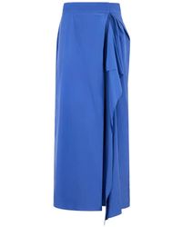 Alberta Ferretti - Asymmetrical Draped Maxi Skirt - Lyst
