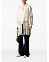 FARM Rio - Fringed Broderie-Anglaise Shirt - Lyst