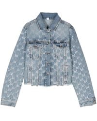 Liu Jo - Crystal-embellished Denim Jacket - Lyst