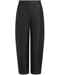 KARL LAGERFELD - Faux-Leather Barrel Trousers - Lyst