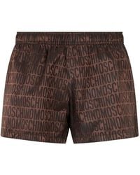 Moschino - Logo-Print Elasticated-Waistband Track Shorts - Lyst