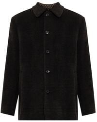 Etro - Wool And Alpaca Wool Pea Coat With Check Motif - Lyst