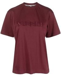 Sunnei - Logo-Embroidered Cotton T-Shirt - Lyst