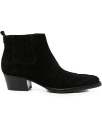 Guess - Suede Block-Heel Ankle Boots - Lyst
