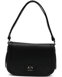 ARMANI EXCHANGE - Logo-Plaque Leather Shoulder Bag - Lyst