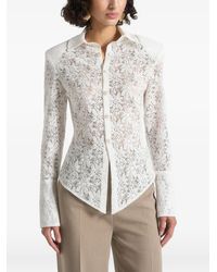 Manière De Voir - Sila Wide-Shoulder Floral-Lace Angled Shirt - Lyst