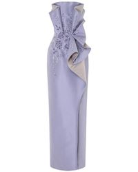 Rami Al Ali - Embroidered Strapless Tubino Maxi Dress - Lyst
