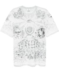 CASABLANCA - Tattoo-Print Mesh T-Shirt - Lyst