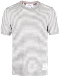 Thom Browne - Pinstripe Pattern Cotton T-shirt - Lyst