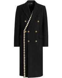 Dolce & Gabbana - Embellished-Detail Double-Breasted Coat - Lyst
