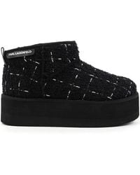KARL LAGERFELD - Thermo Check-Pattern Platform Boots - Lyst