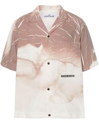 Stone Island - Camisa con estampado abstracto - Lyst