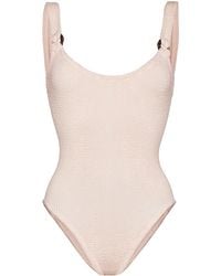 Hunza G - Domino Crinkle-effect Swimsuit - Lyst