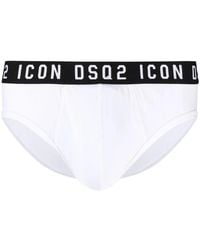 DSquared² - Logo Waistband Stretch Briefs - Lyst