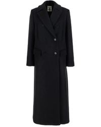 Semicouture - Abrigo de lana con doble botonadura - Lyst