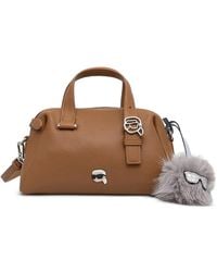 KARL LAGERFELD - Logo-Plaque Pebbled-Leather Tote Bag - Lyst