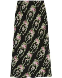 LoveShackFancy - Midi-Rok Met Roos-Intarsia - Lyst