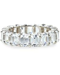 Fantasia by Deserio - 14kt White Gold Emerald-cut Eternity Ring - Lyst