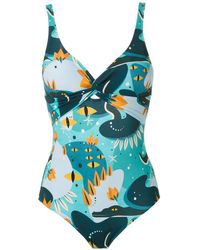 Lygia & Nanny Badpak Met Print - Blauw